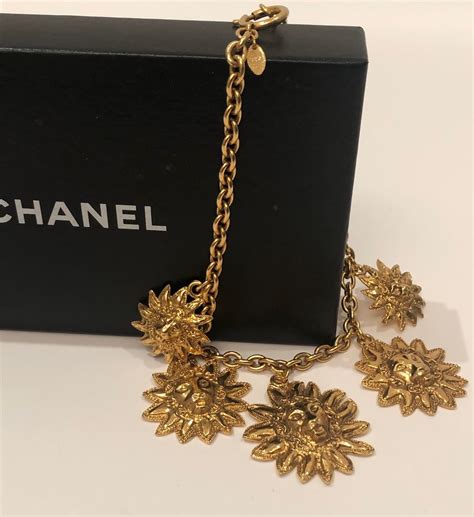 vintage chanel lion necklace|Chanel pearl necklace.